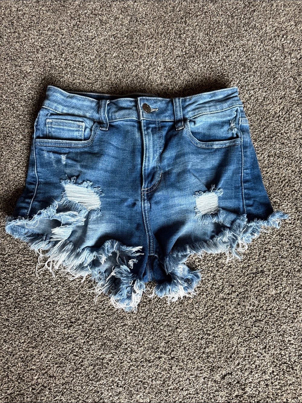 Cello Distressed Light Blue Denim Cutoff Shorts